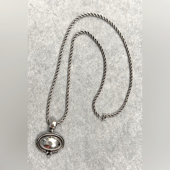 Jewelry - Sterling silver rope chain, 24” with sterling silver pendant